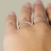 Round Cut Moissanite Two Row Eternity Diamond Wedding Band Mapple Gems